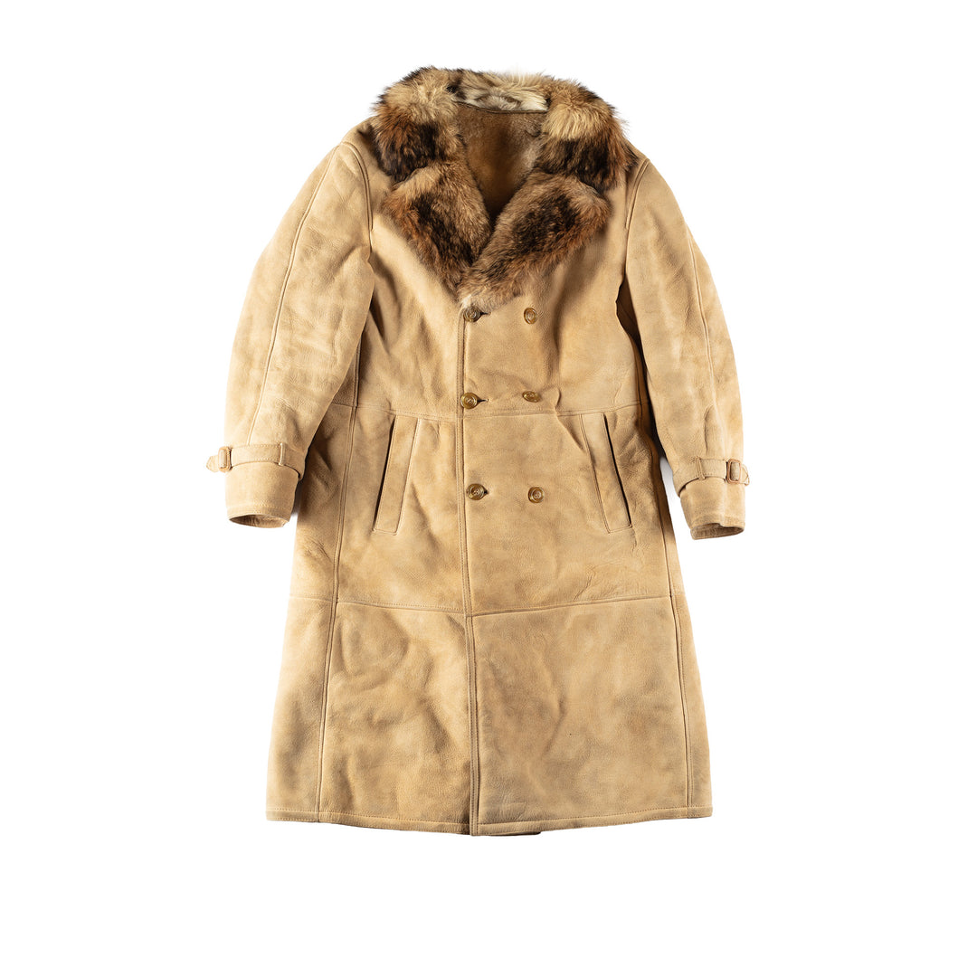 Vintage 70's Men Sheepskin Coat in BeigeVN530