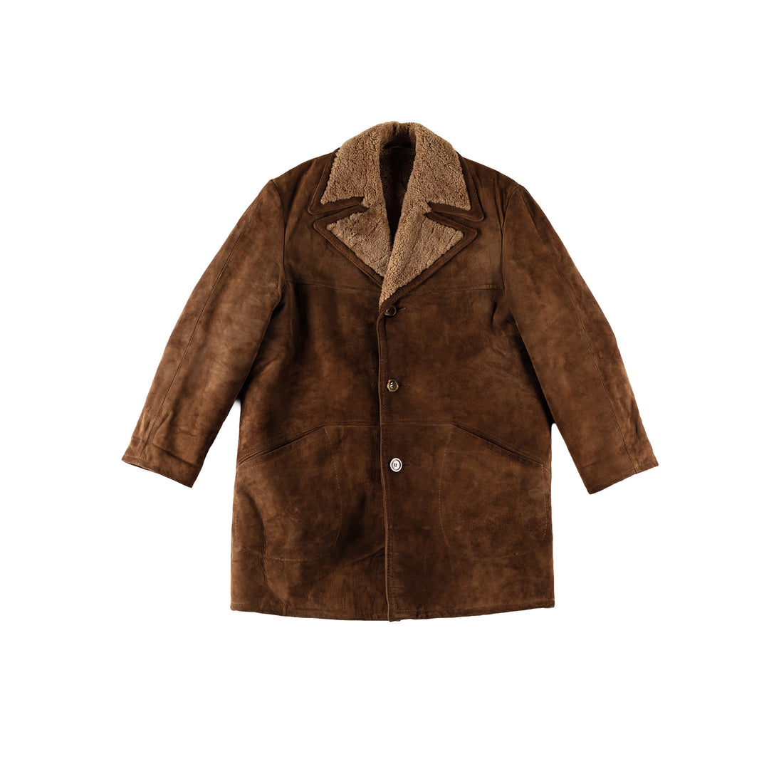 Vintage 70's Men Sheepskin Coat in BrownVN546