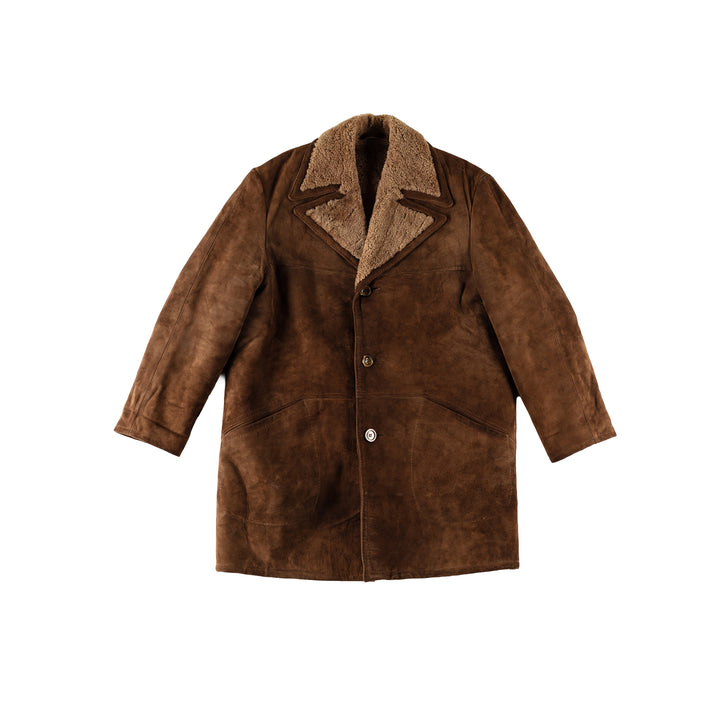 Vintage 70's Men Sheepskin Coat in BrownVN546