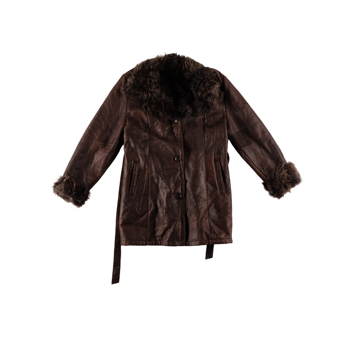 Vintage 70's Women Sheepskin Coat in BrownMN681