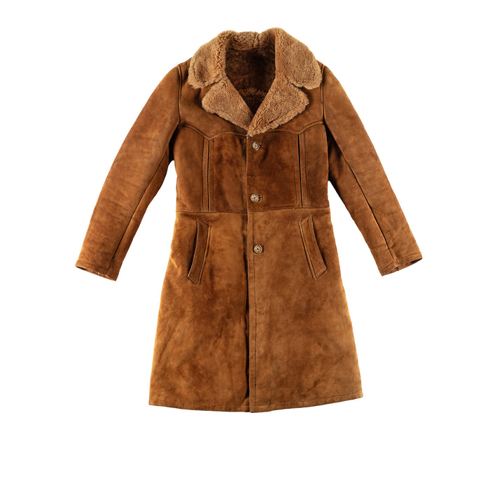 Vintage 70's Men Sheepskin Coat in BrownVN657