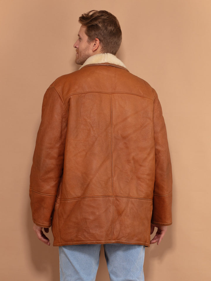 Vintage 70's Men Shearling Coat in Brown - NorthernGrip