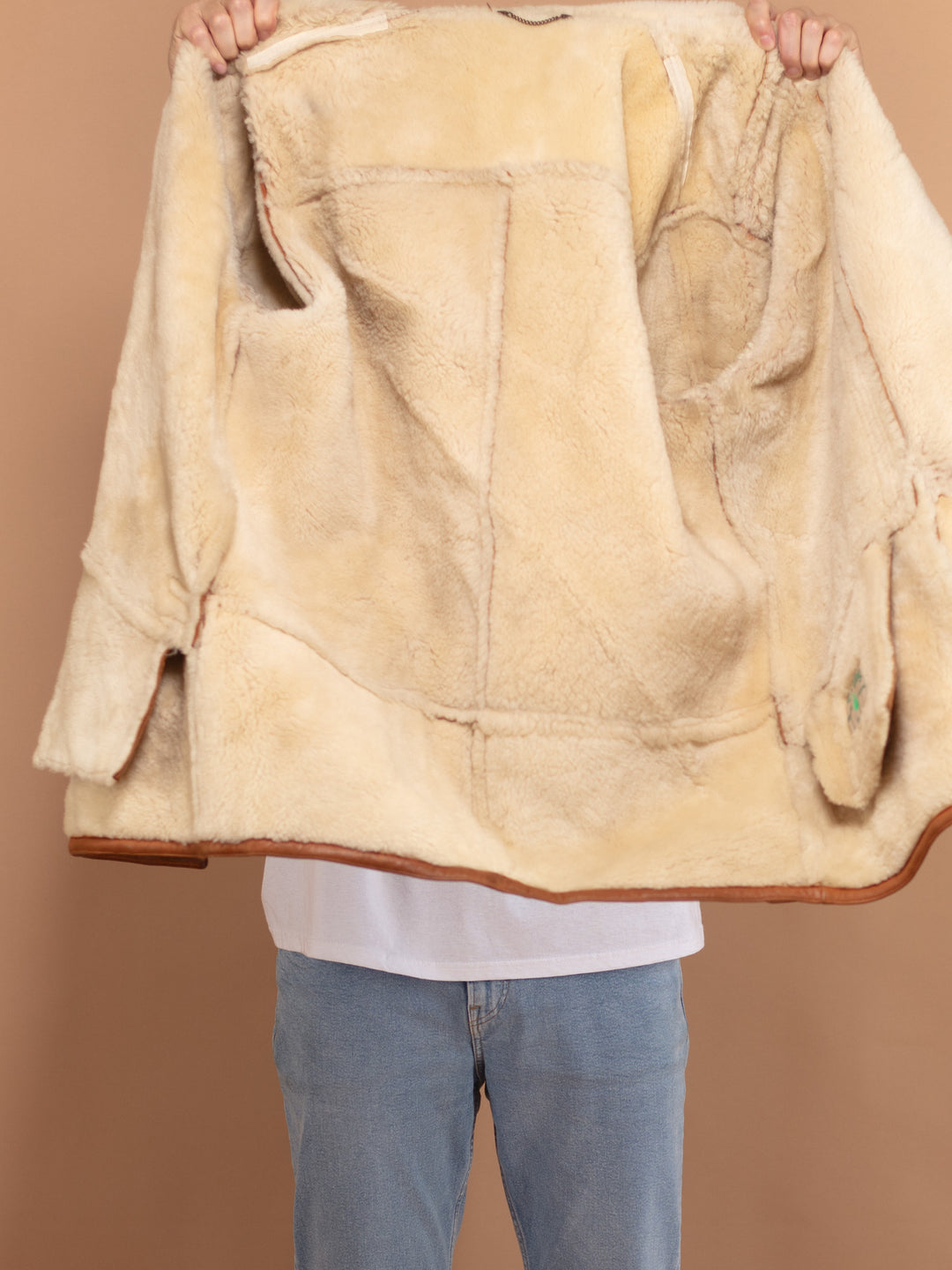 Vintage 70's Men Shearling Coat in Brown - NorthernGrip