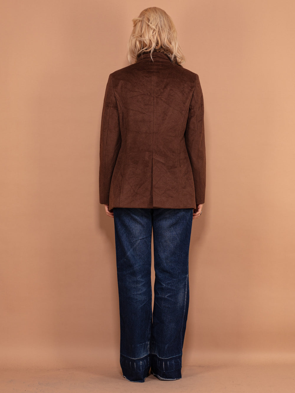 Vintage 70's Women Wool Blend Coat in Brown - NorthernGrip