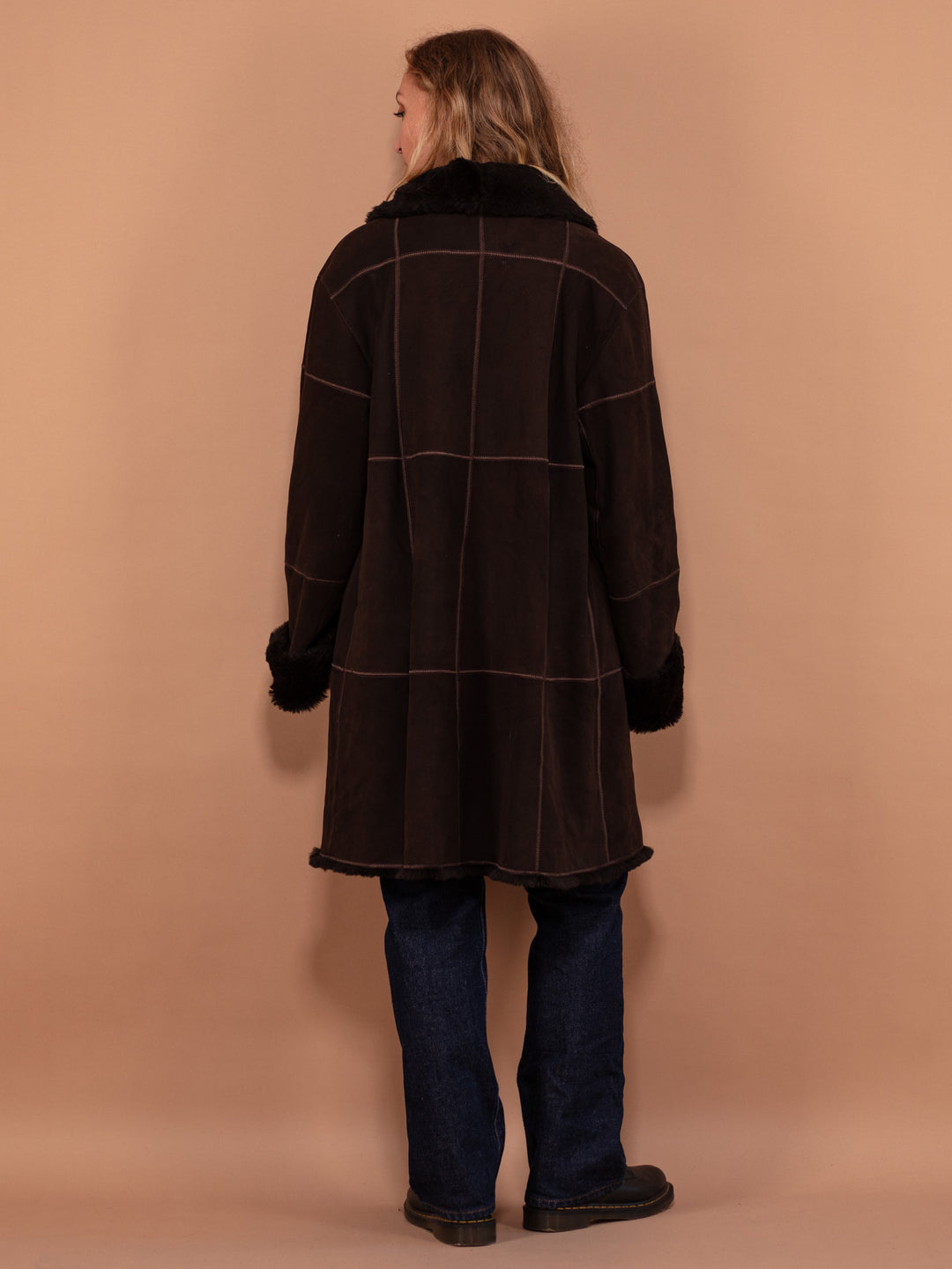 Vintage 80's Women Rabbit Fur Coat in Brown - NorthernGrip
