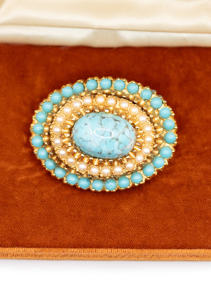 Vintage 60's Brooch in Blue