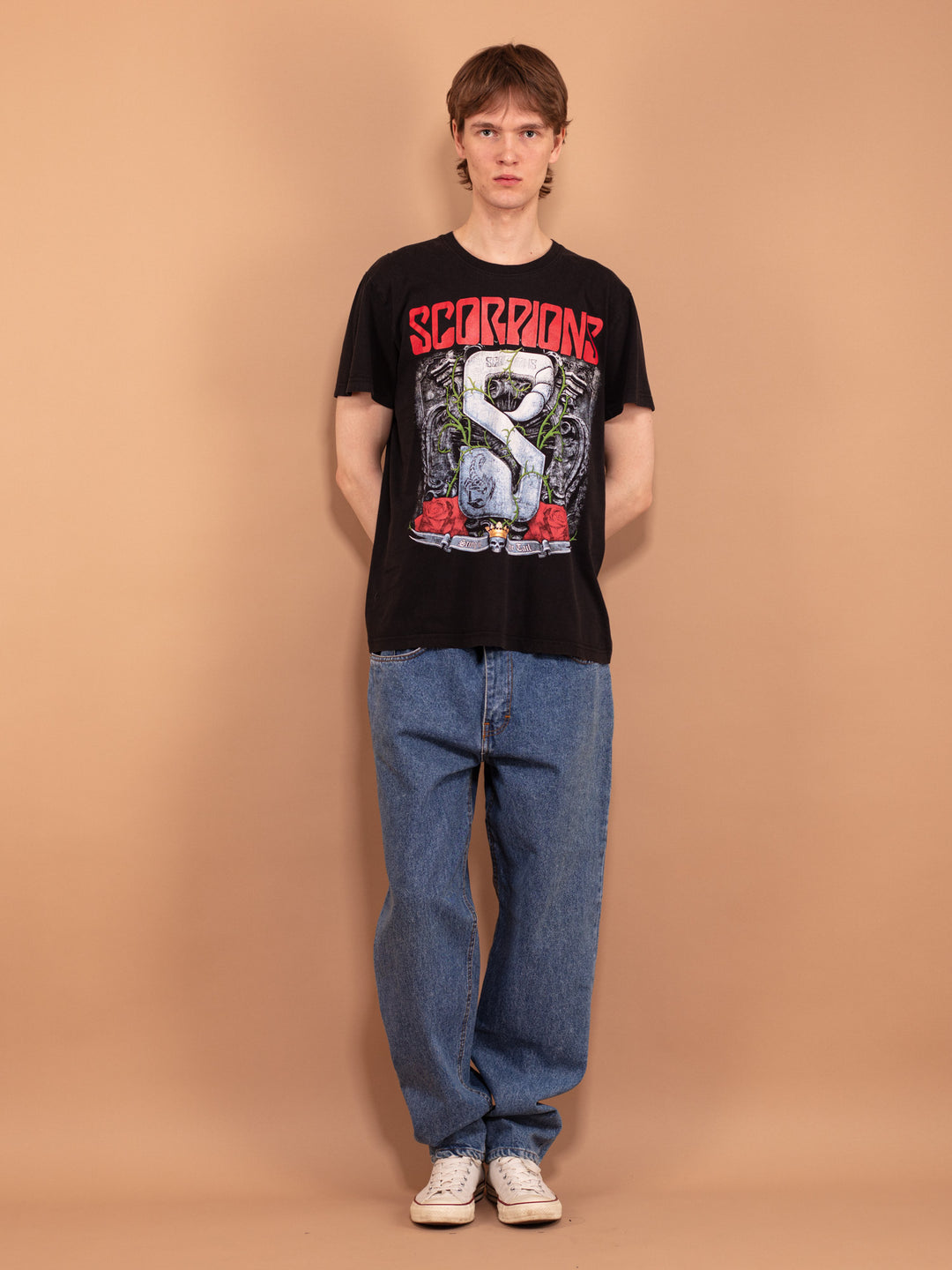 Vintage 2000. gadu t-krekls ar grupas Scorpions apdruku - NorthernGrip