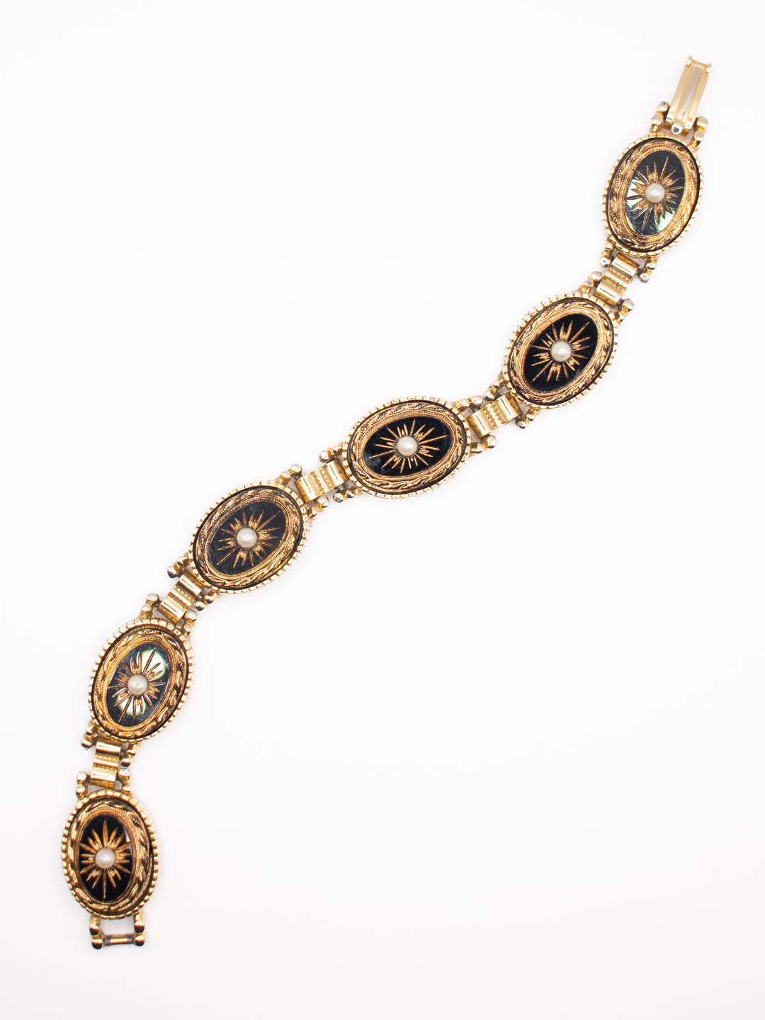 Vintage 60. gadu Sphinx Viktorijas laikmeta atdzimšanas melna rokassprādze