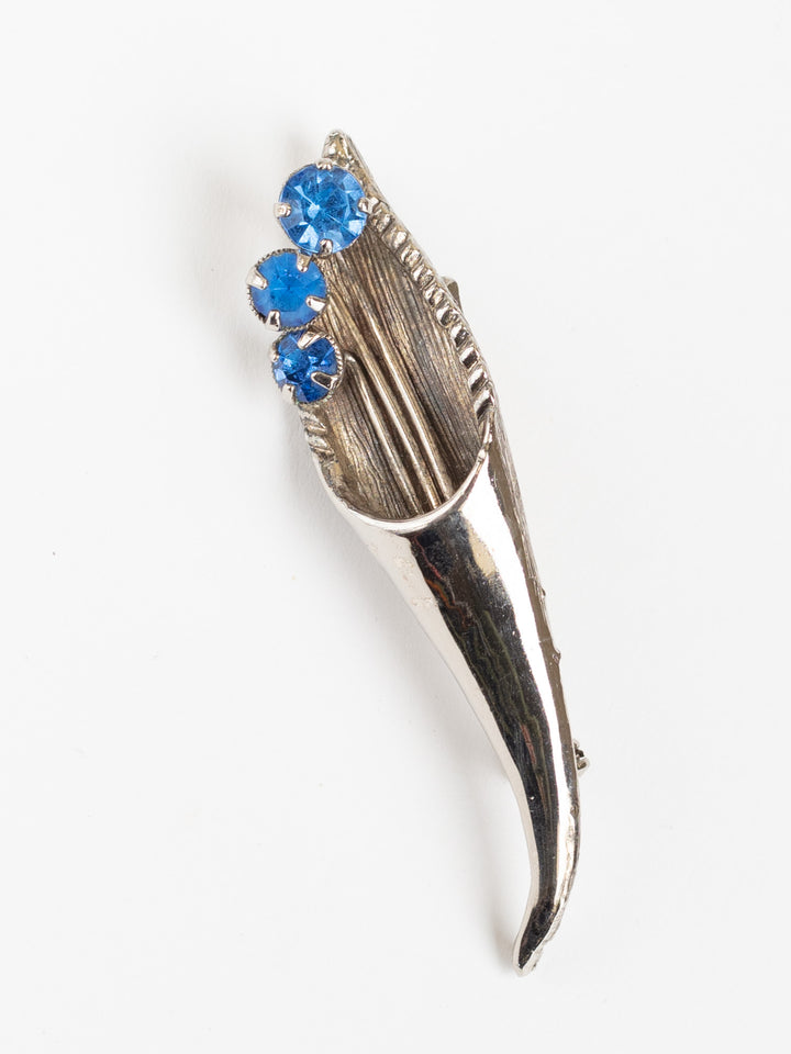 Vintage 80. gadu Jonette Jewelry zila rhinestones piespraude