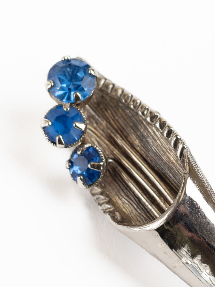 Vintage 80. gadu Jonette Jewelry zila rhinestones piespraude