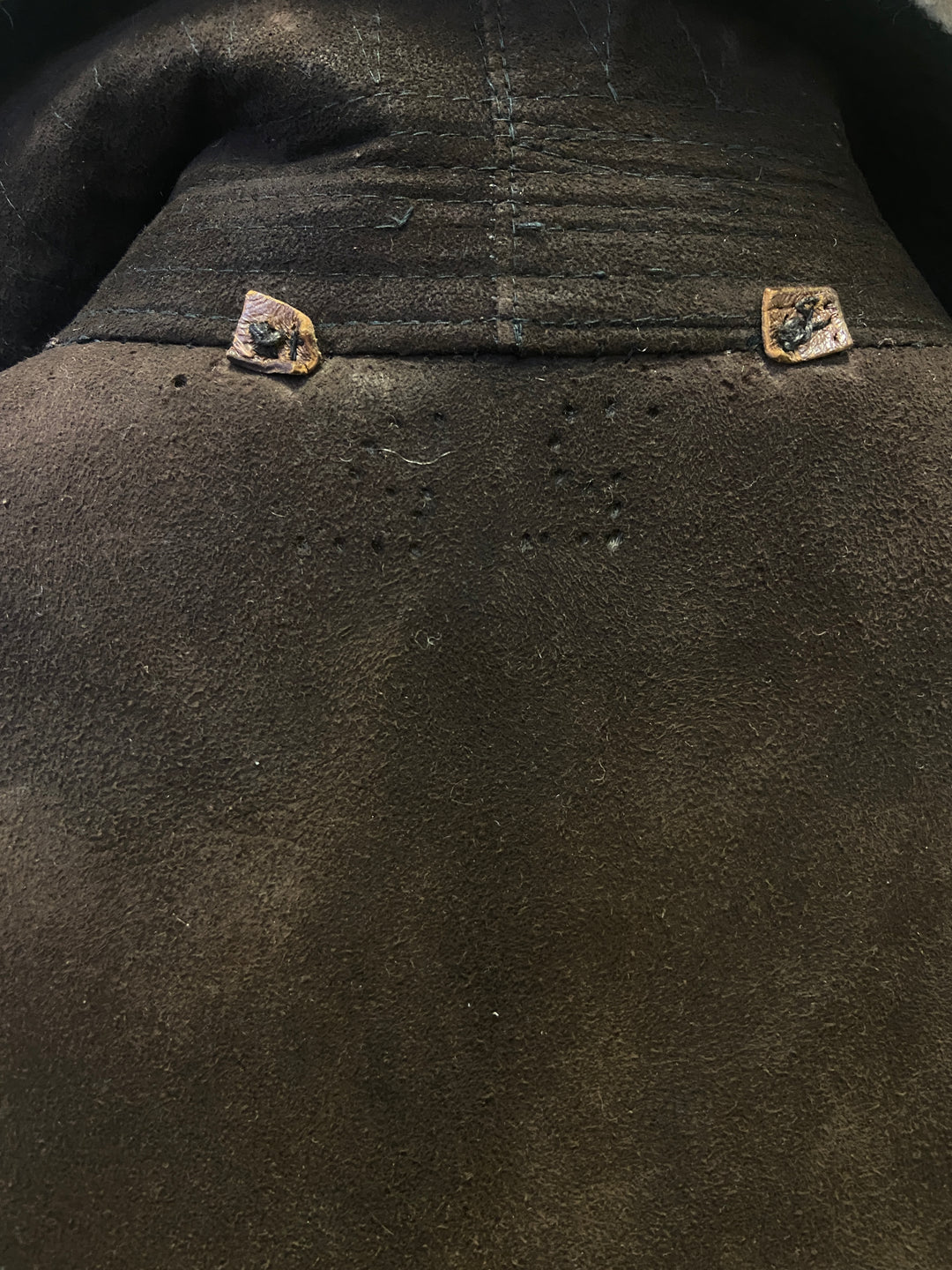 Vintage 70. gadu vīriešu aitādas mētelis brūnā krāsā