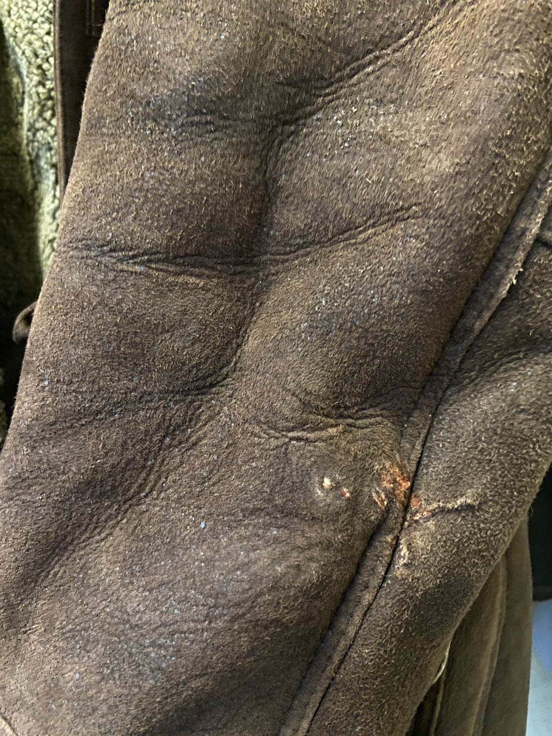 Vintage 80. gadu vīriešu aitādas mētelis brūnā krāsā