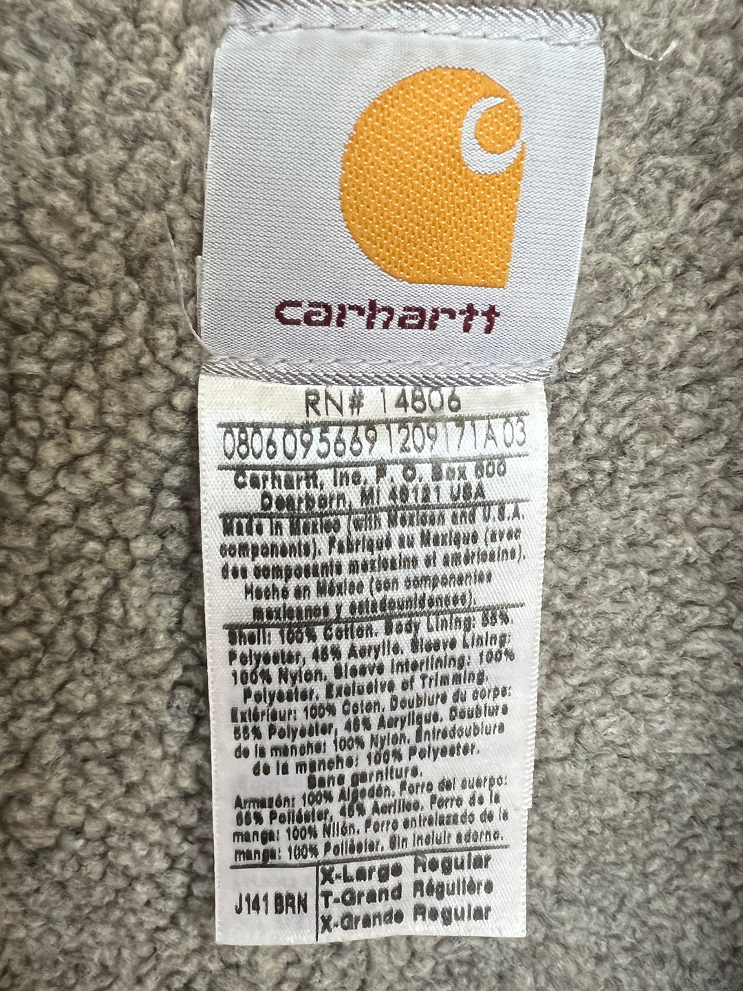 Vintage 00. gadu Vīriešu Carhartt jaka brūnā krāsā