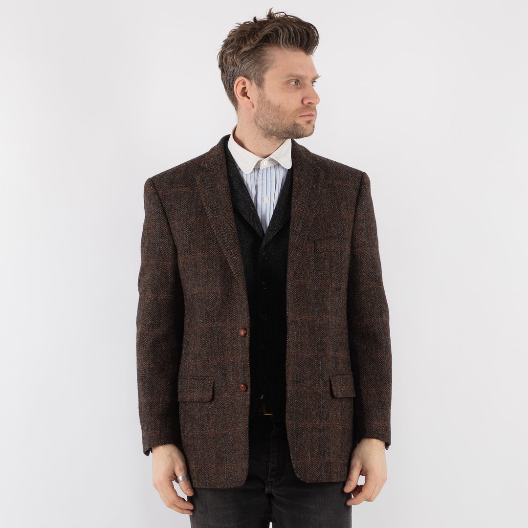 Vintage 90's Men Harris Tweed Jacket in Brown - NorthernGrip