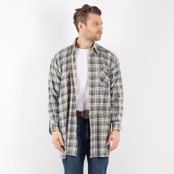 Vintage 90's Men Plaid Flannel Shirt in MultiZ1143