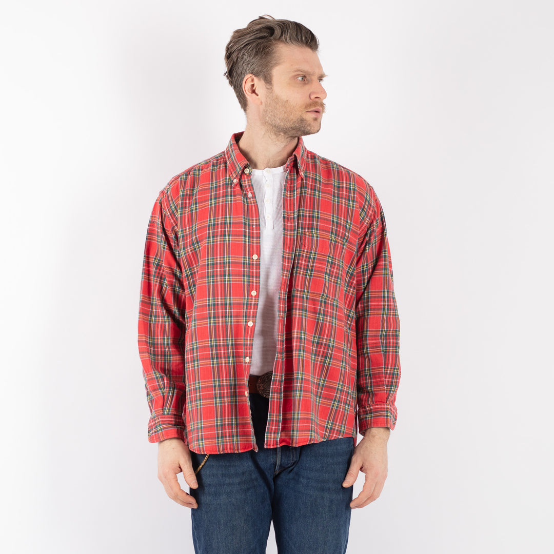 Vintage 90's Men Plaid Flannel Shirt in MultiZ1147