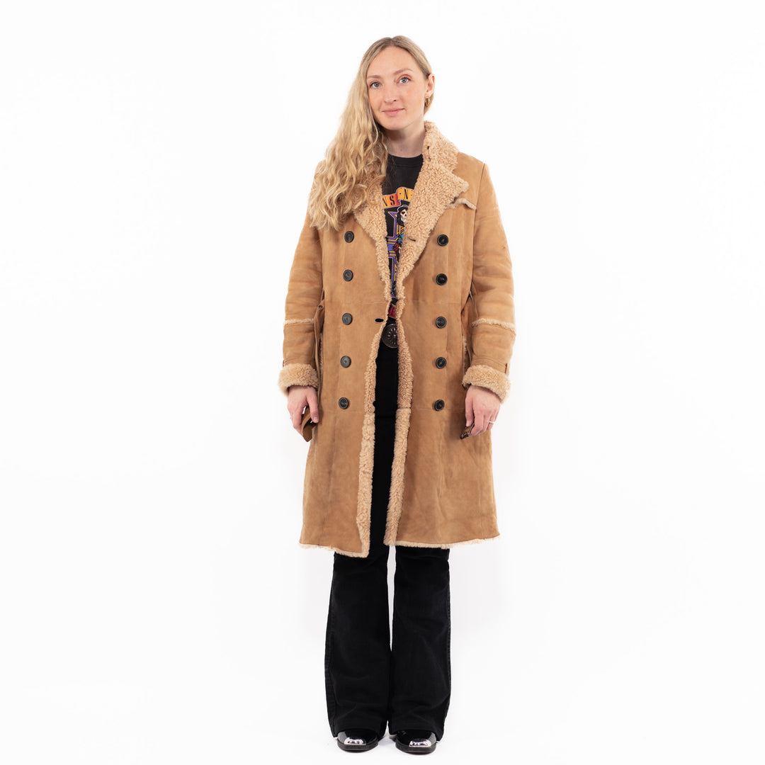 Vintage 00's Women Sheepskin Coat in BeigeA0883