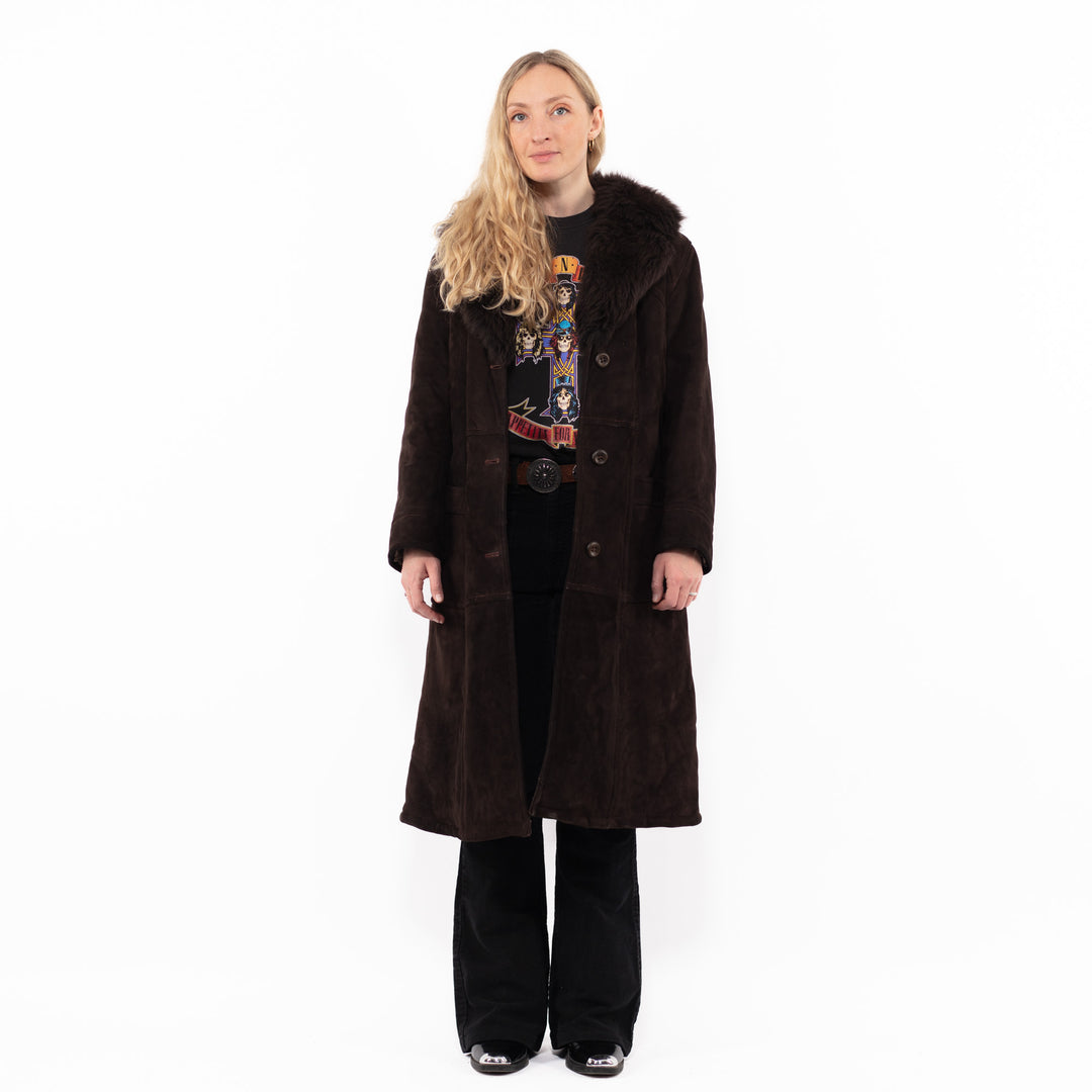 Vintage 70's Women Sheepskin Coat in BrownA0884