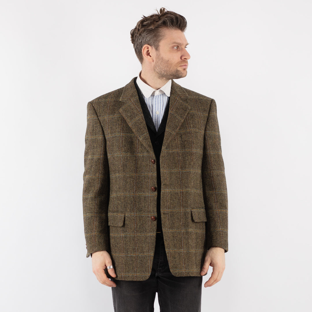 Vintage 90's Men Harris Tweed Jacket in Green - NorthernGrip