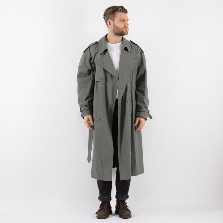 Vintage 90's Men Trench Coat in GrayZ935