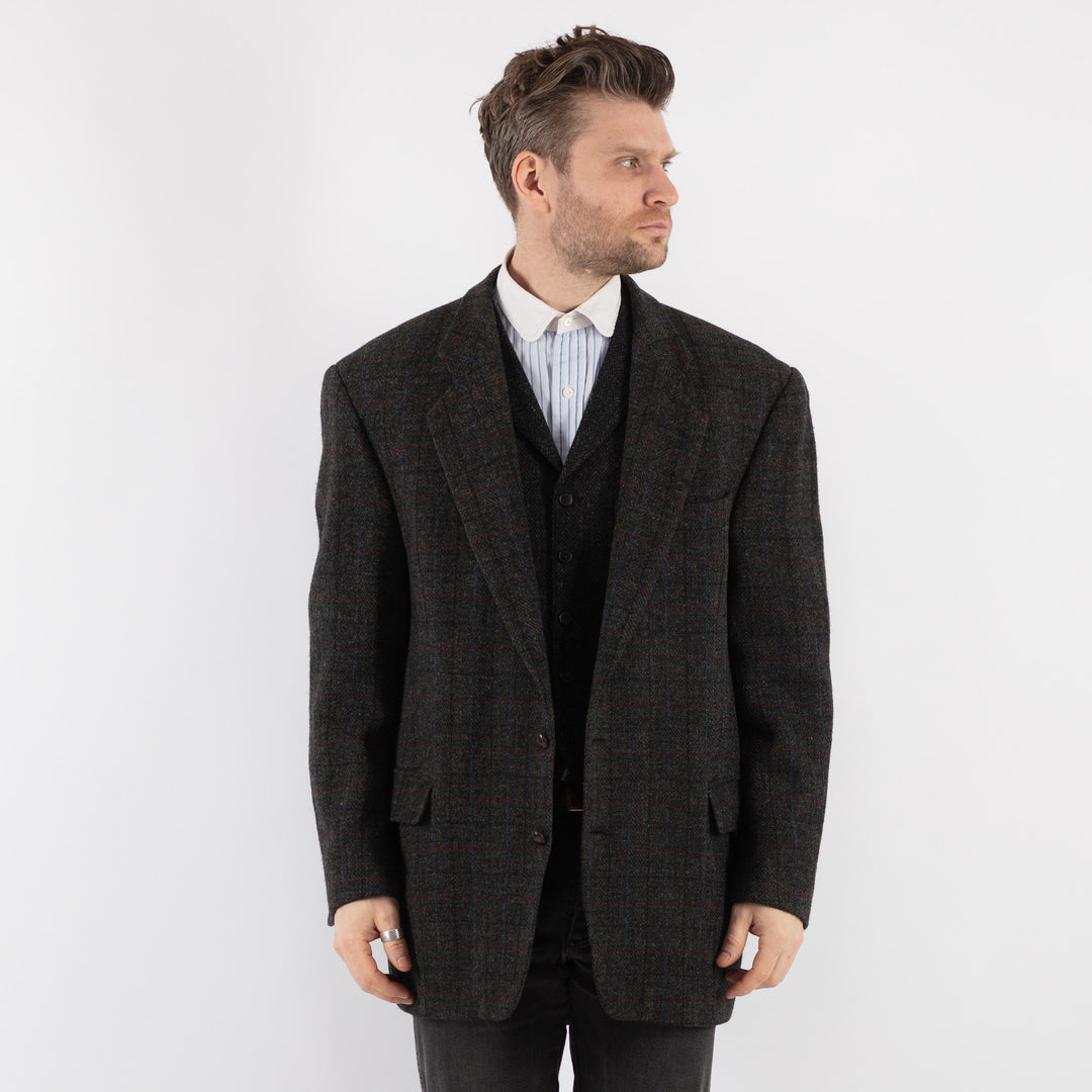 Vintage 90's Men Harris Tweed Jacket in Gray - NorthernGrip