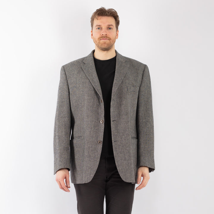 Vintage 90. gadu vīriešu vilnas žakete pelēkā krāsā