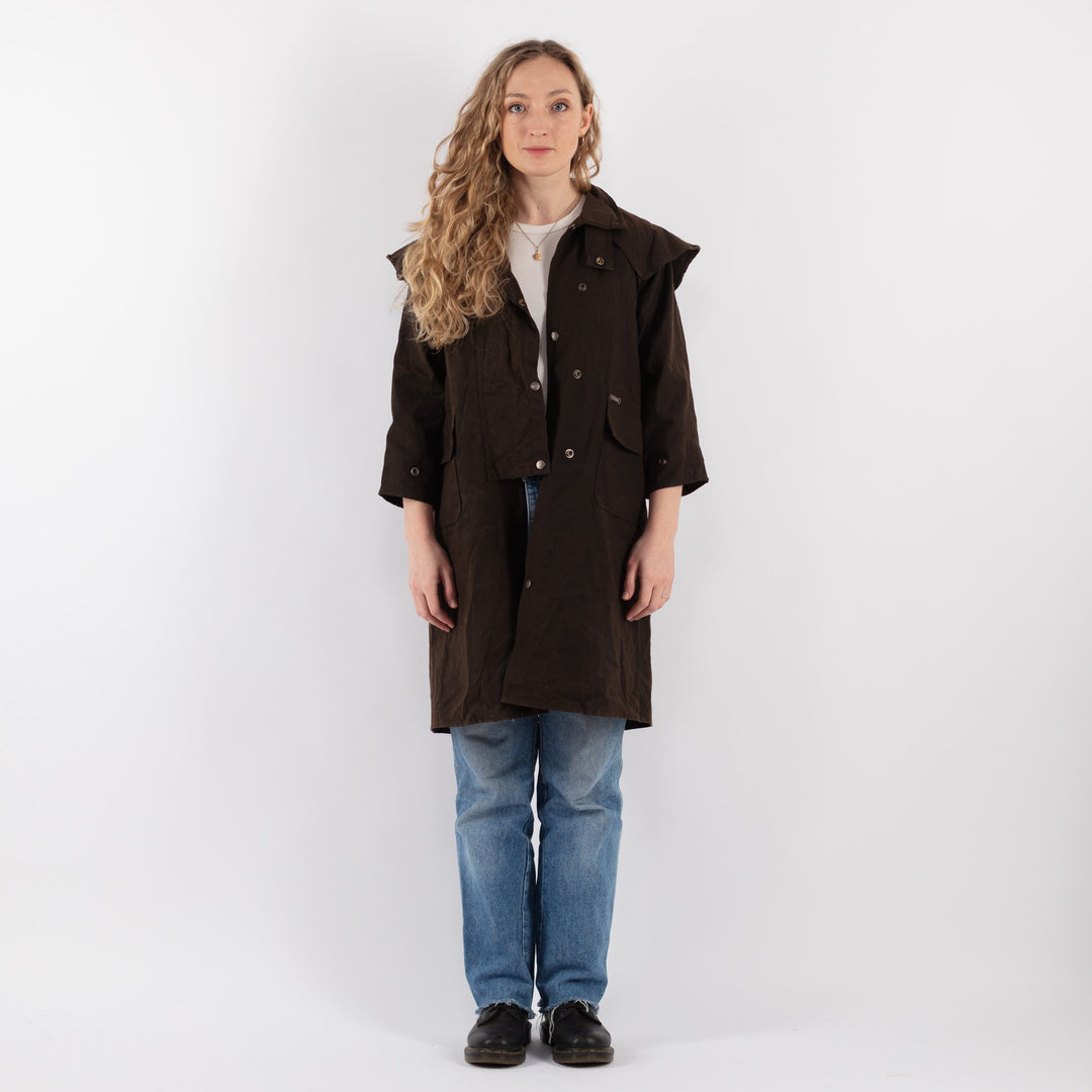 Vintage 90's Women Driza Bone Waxed Cotton Coat in Brown - NorthernGrip