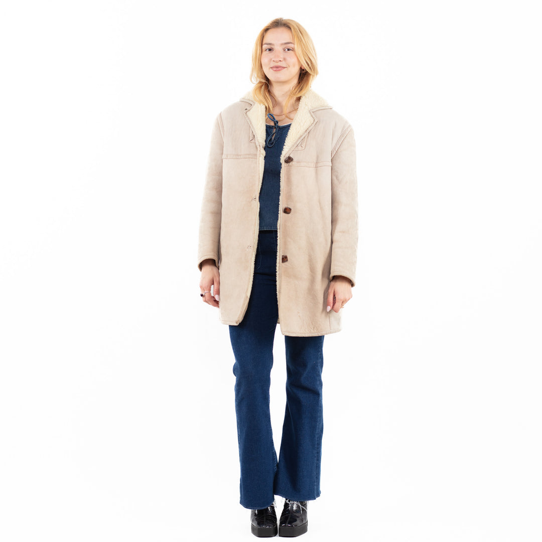 Vintage 80's Women Sheepskin Coat in