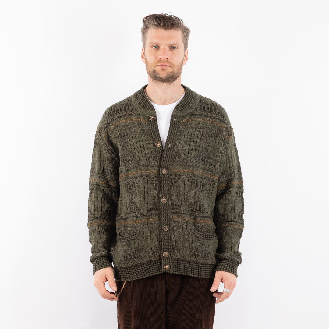 Vintage 90's Men Cardigan in GreenZ1644