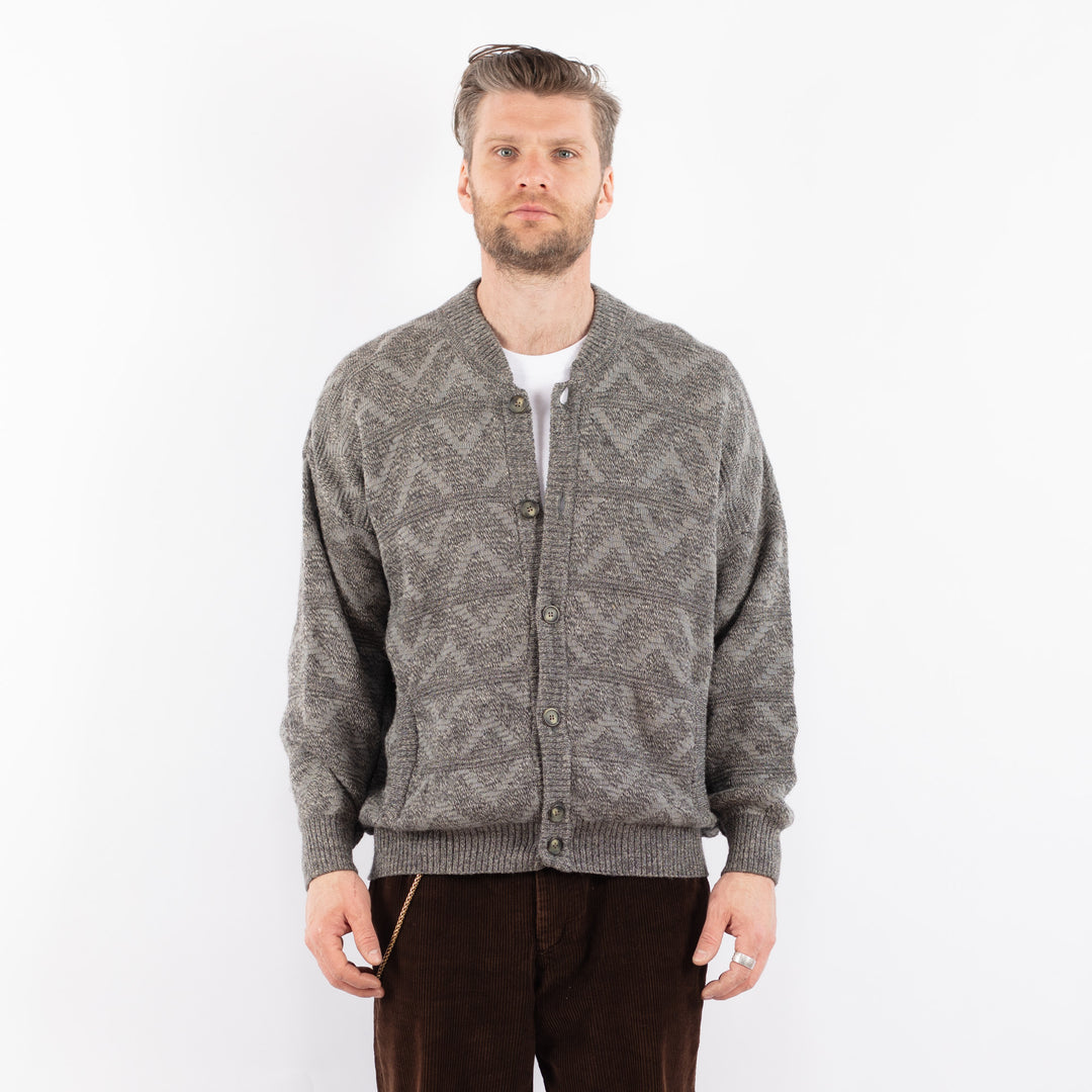 Vintage 80's Men Cardigan in GrayZ1649