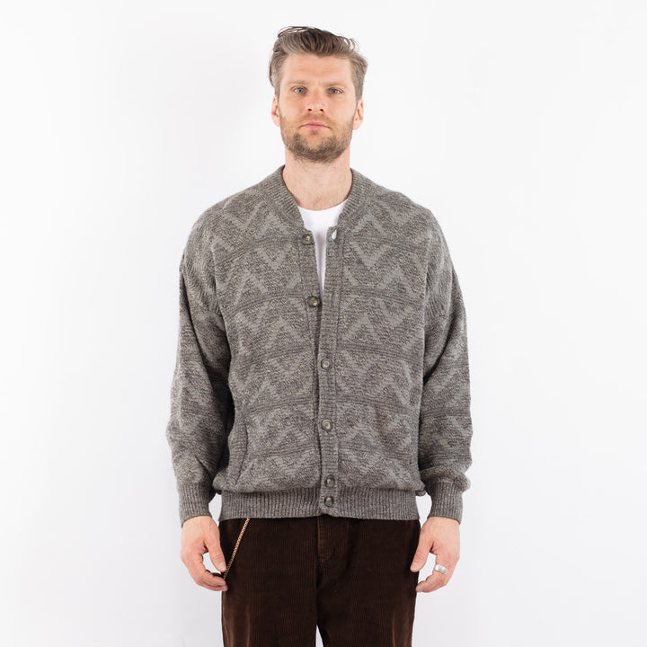 Vintage 80's Men Cardigan in GrayZ1649