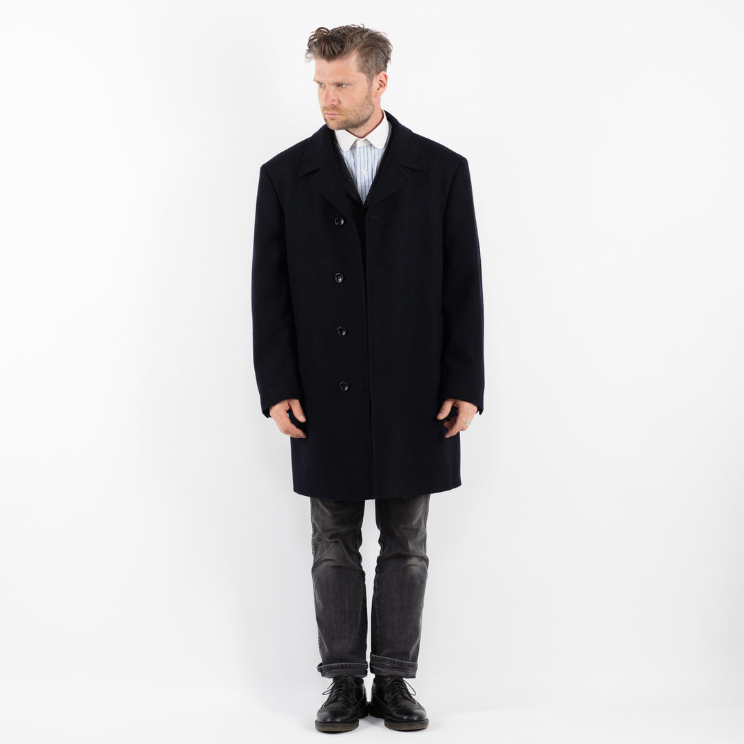 Vintage 90's Men Wool Blend Coat in BlueZ1761