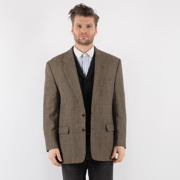 Vintage 70's Men Wool Blazer Jacket in Beige - NorthernGrip