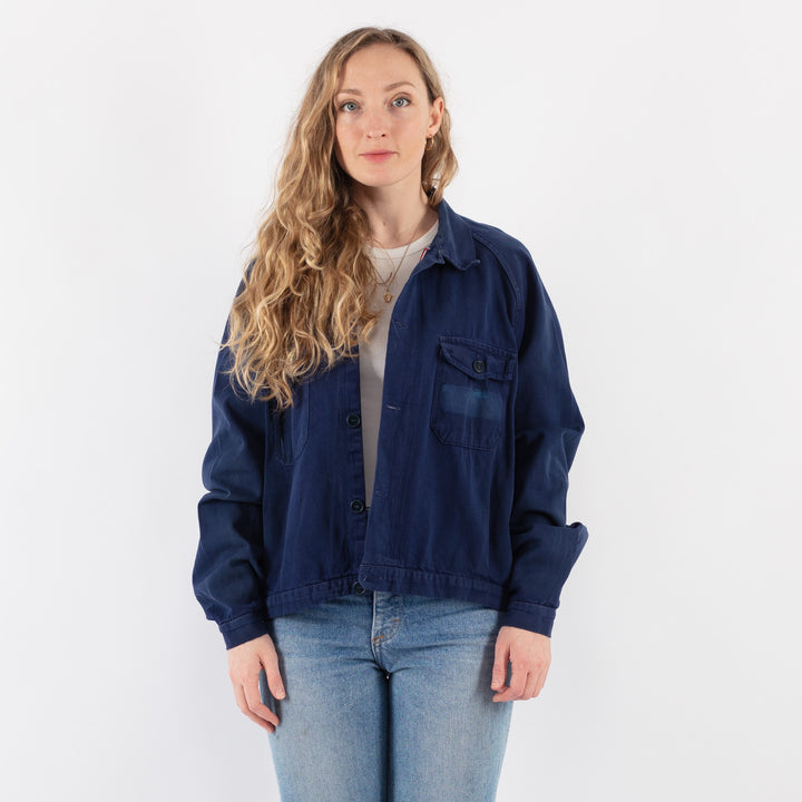 Vintage 70's Women Work Jacket in Blue