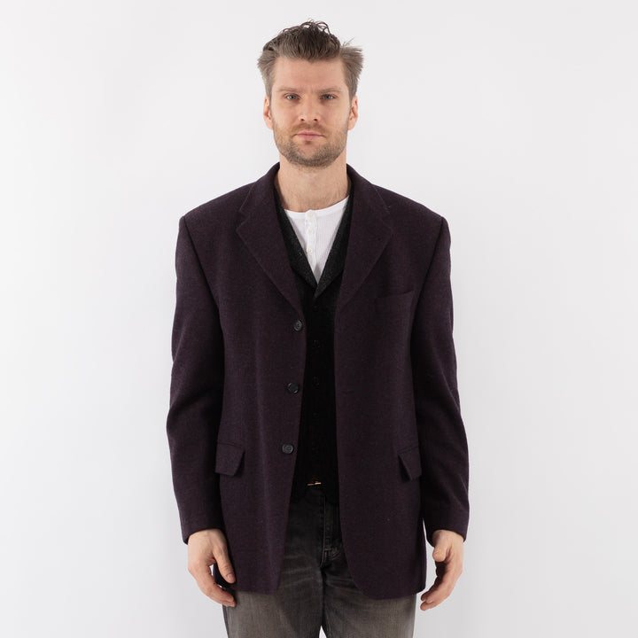 Vintage 90's Men Wool Blazer Jacket in PurpleZ1022