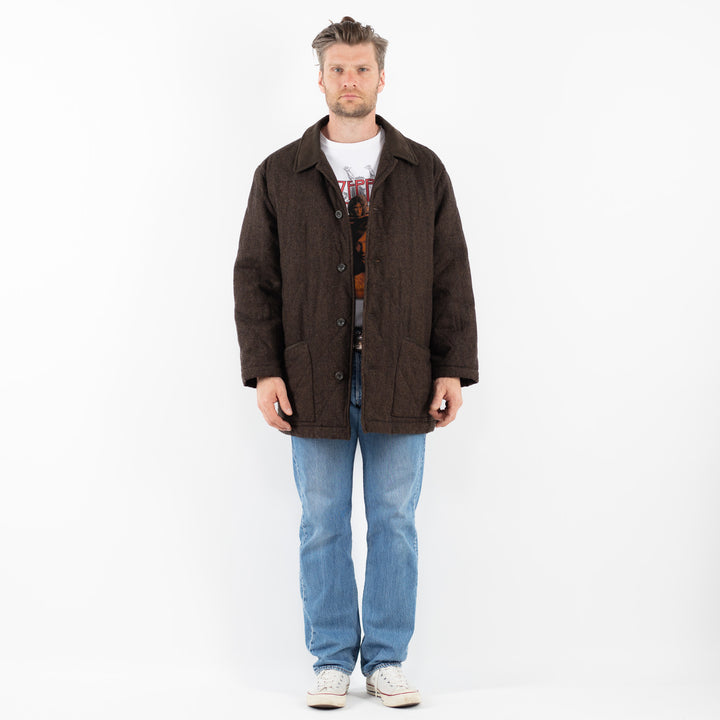 Vintage 00's Men Wool Blend Jacket in BrownZ1771