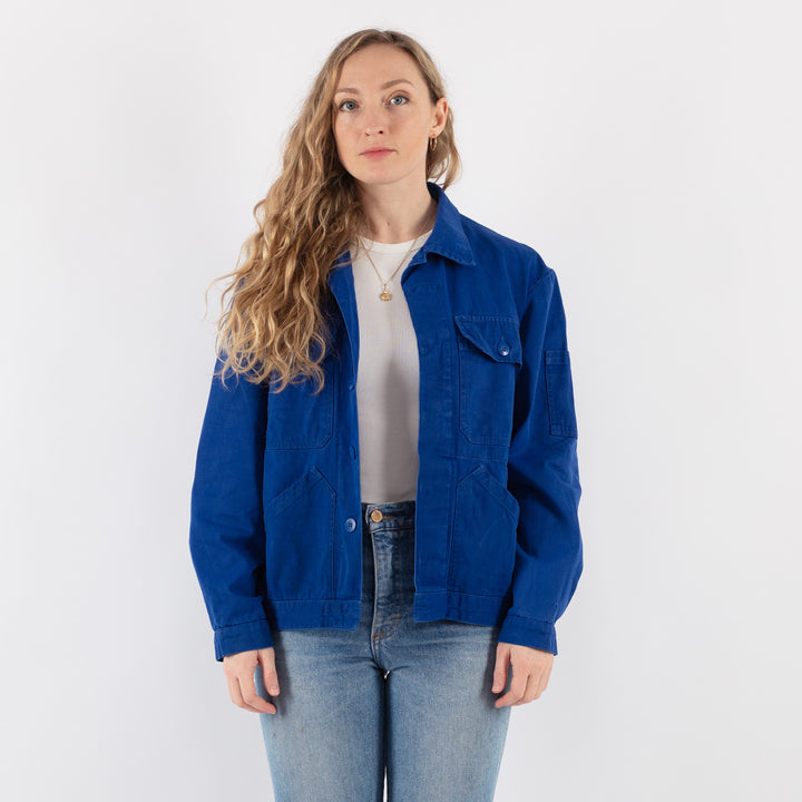 Vintage 70's Women Work Jacket in Blue