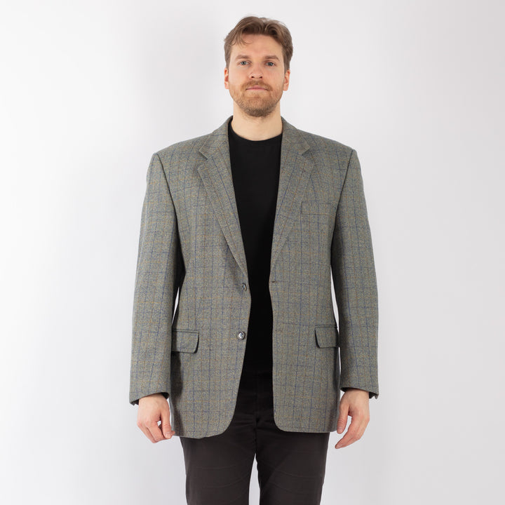 Vintage 90. gadu vīriešu vilnas žakete pelēkā krāsā