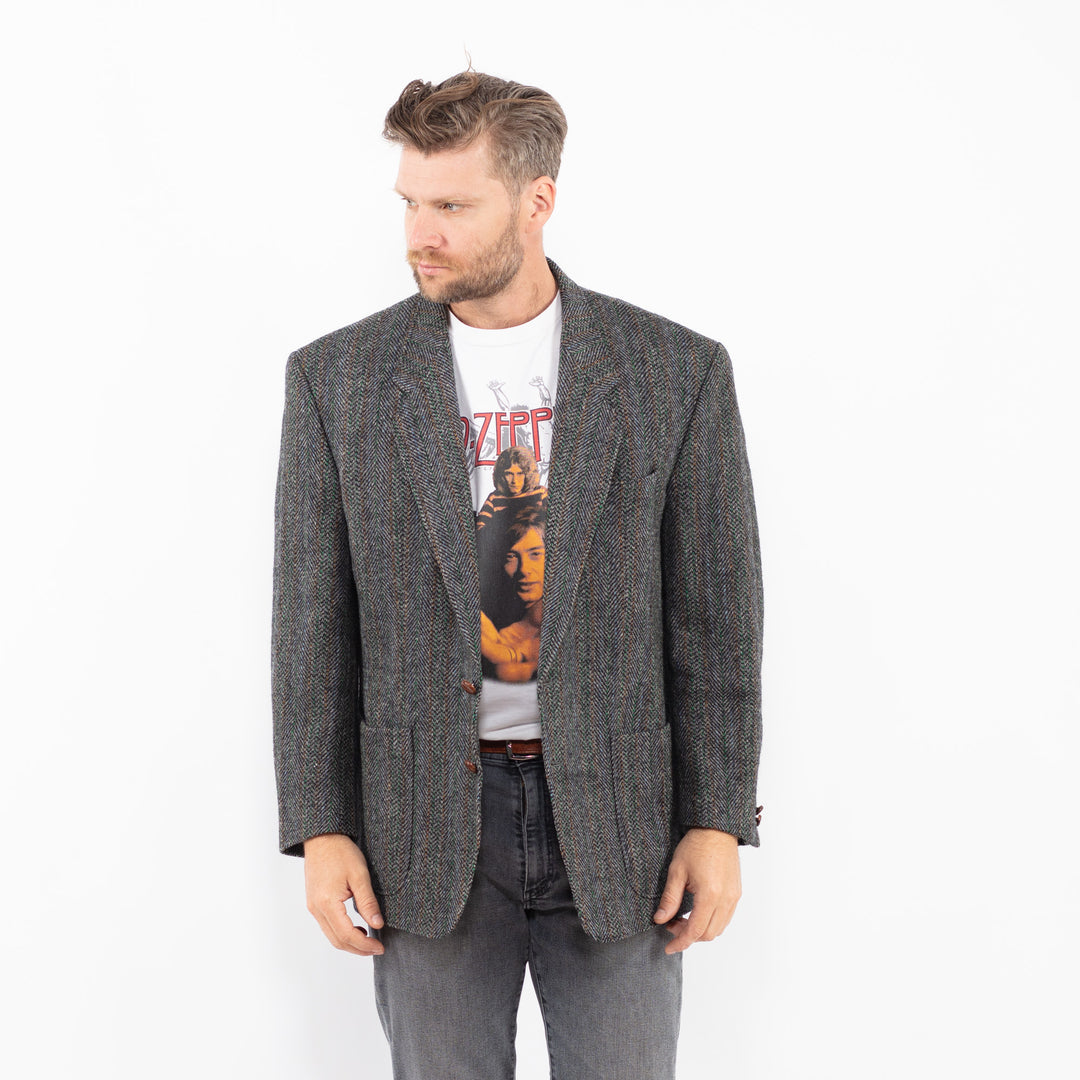 Vintage 90. gadu vīriešu Harris Tweed žakete bēšā krāsā