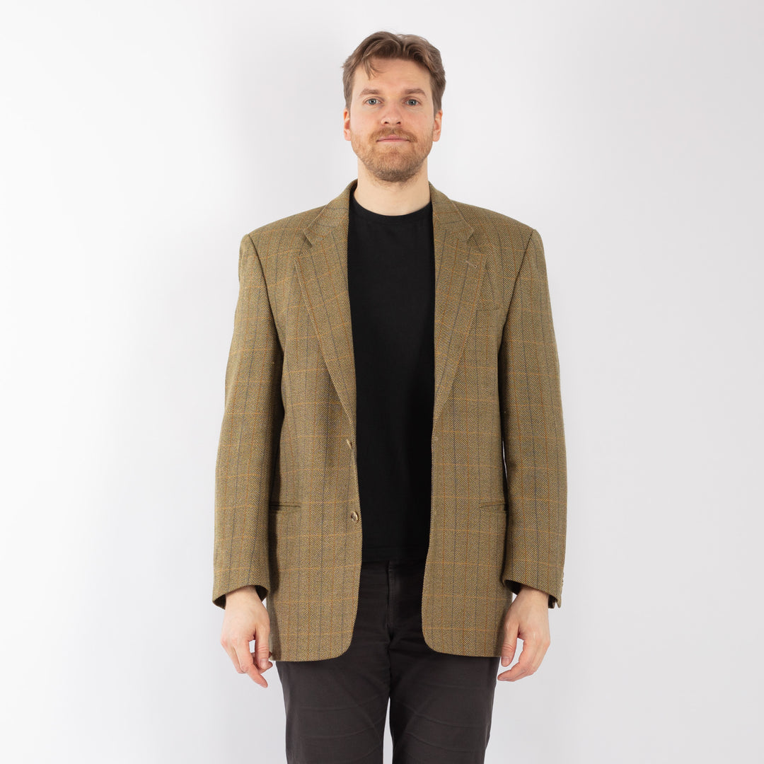 Vintage 90's Men Wool Blazer Jacket in GreenZ1306