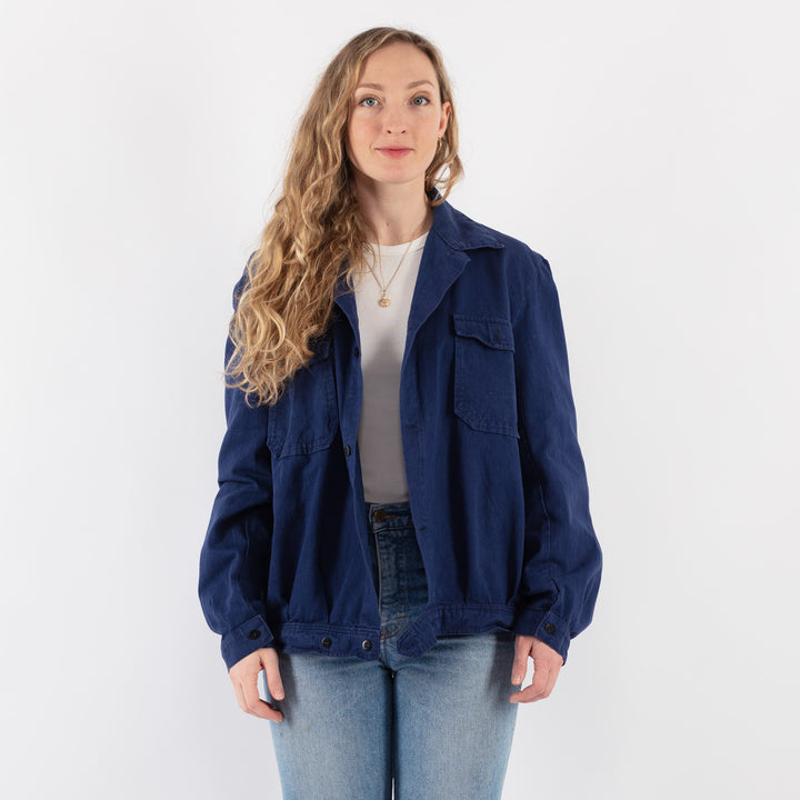 Vintage 70's Women Work Jacket in Blue