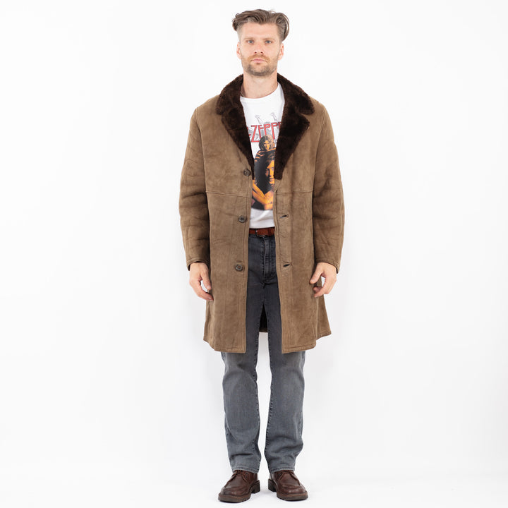 Vintage 70's Men Sheepskin Coat in BeigeZ2116