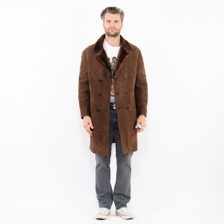 Vintage 70's Men Sheepskin Coat in BrownZ2000
