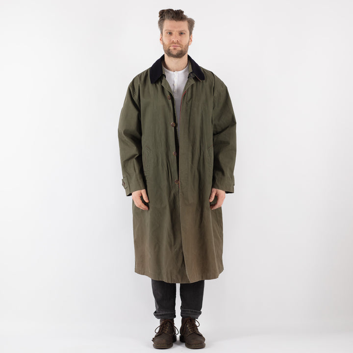 Vintage 90's Men Trench Coat in Green