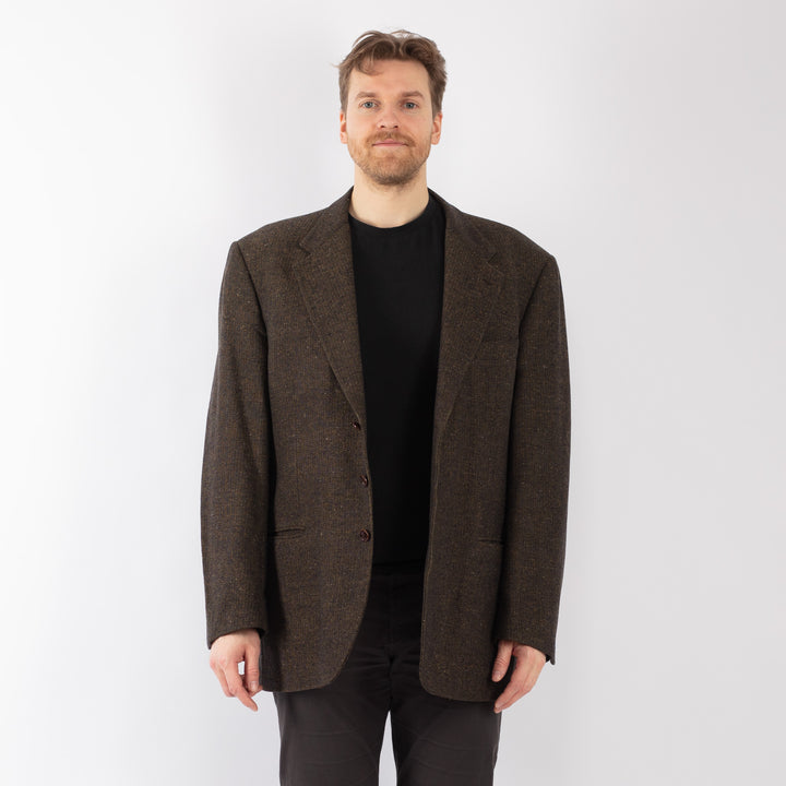 Vintage 70. gadu vīriešu vilnas žakete pelēkā krāsā