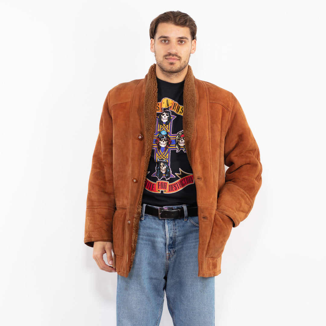 Vintage 80. gadu vīriešu mētelis karameļu brūnā krāsā