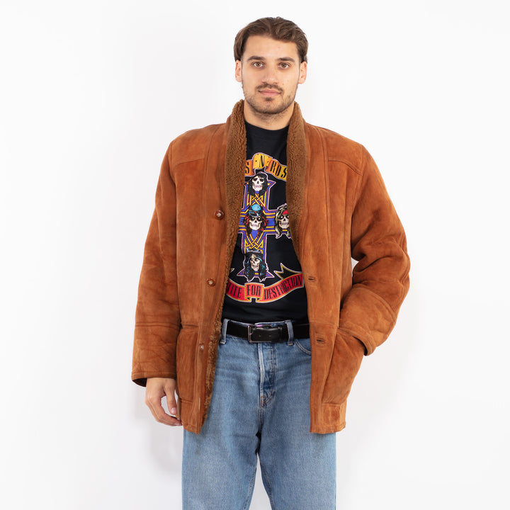 Vintage 80. gadu vīriešu mētelis karameļu brūnā krāsā