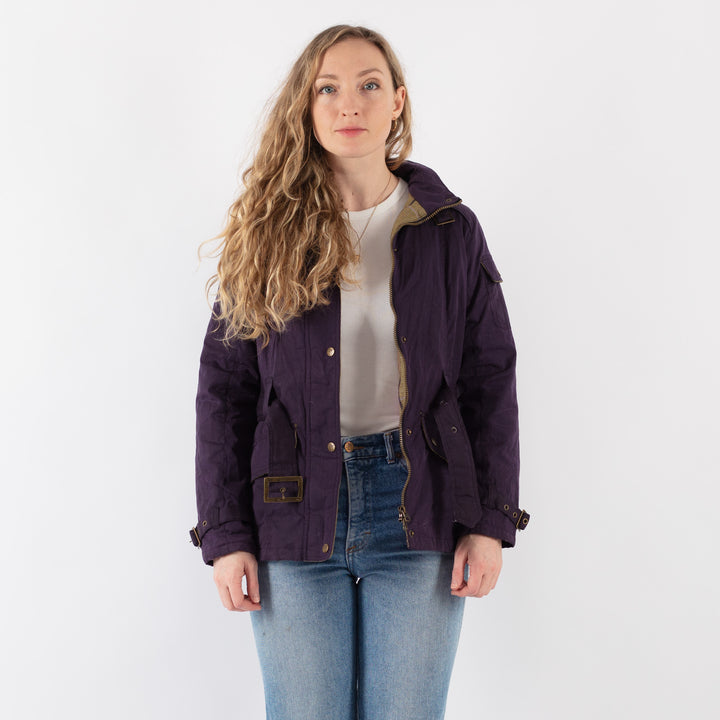 Vintage 00's Women Waxed Cotton Jacket in Purple