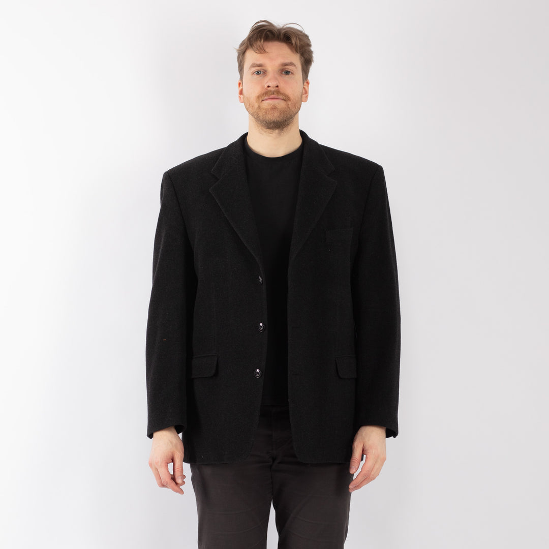 Vintage 90. gadu vīriešu vilnas žakete pelēkā krāsā