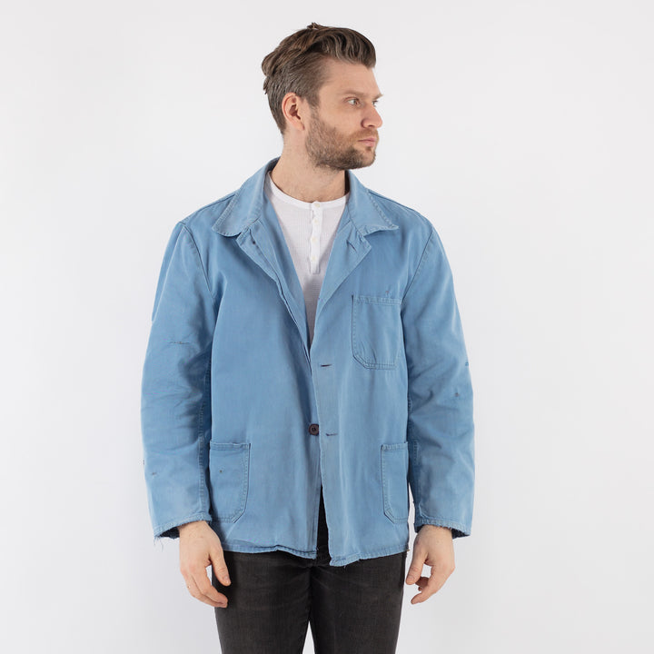 Vintage 60's Men Work Jacket in Blue